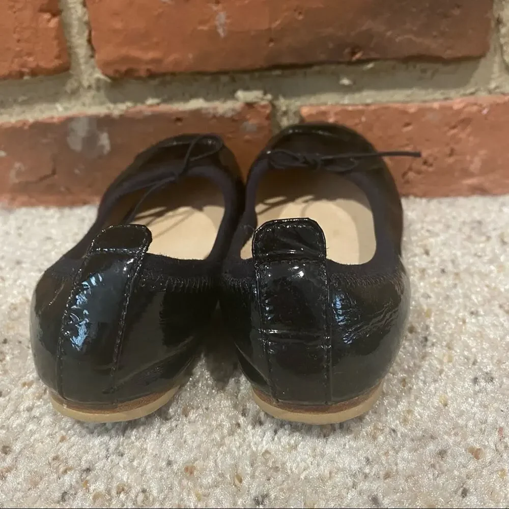 Black Patent Leather Ballet Flats sz 11.5 Girls